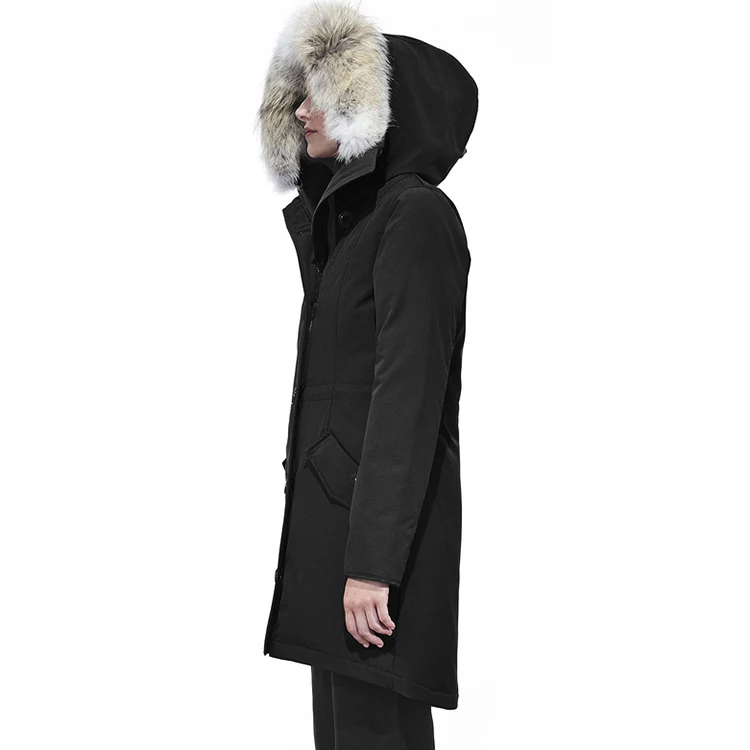 

Free Shipping Women Down Long Jacket Parka With Original Logo Ladies Real Fur Collar Long Coat Goose Outwear, Red blue green black