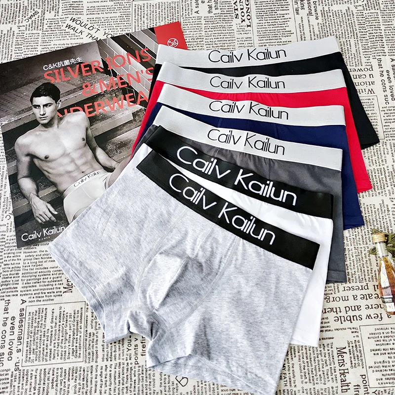 

Own Brand Sexy Underwear Young Men Organic Cotton Boxer Briefs Popular Black Red Mens White Shorts Classic Blue Dark OEM Spandex, 6 colors