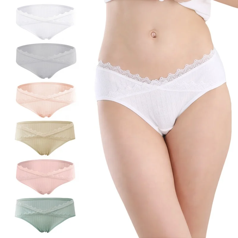 

Woman Pregnancy Underwwear lace panties one piece maternity knickers under bump briefs Low Waist lace underwear Pregnant Panties