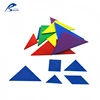 Plastic Geometric Logic Board Attractive & Durable 5 Colors Soft Tangram Set Relational Attribute Blocks