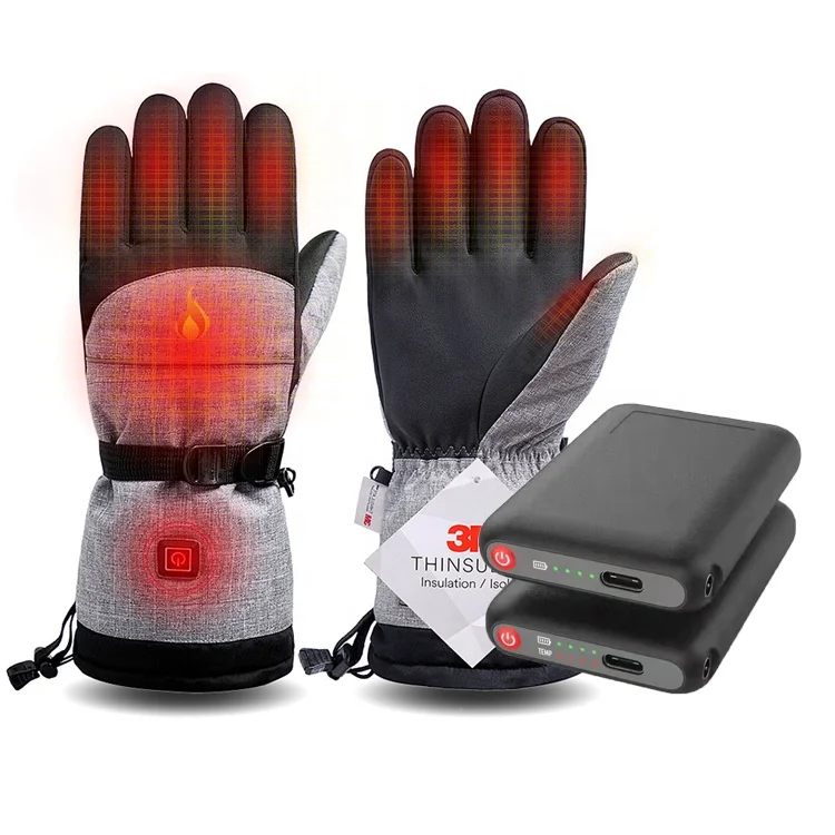 

Electric Heated Gloves for Men&Women, Rechargeable Battery Ski Gloves with Touchscreen Three Heat Settings Thermal Gloves, Customized color