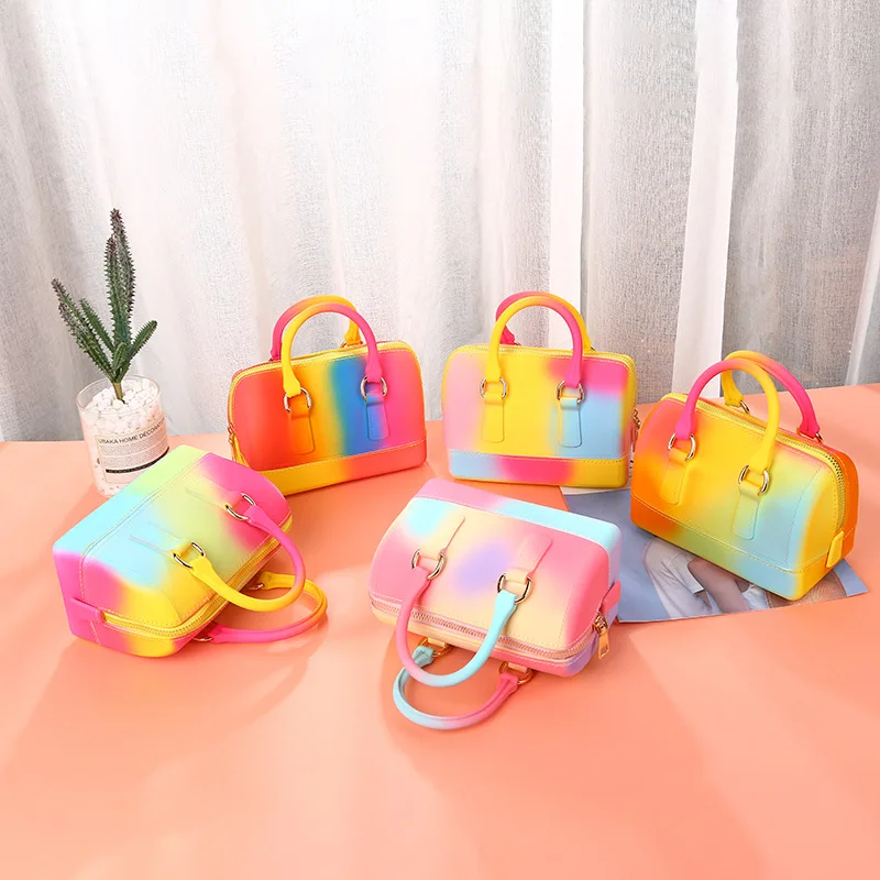 

2021 wholesale kids fashion pvc purse mini yellow jelly purses for women