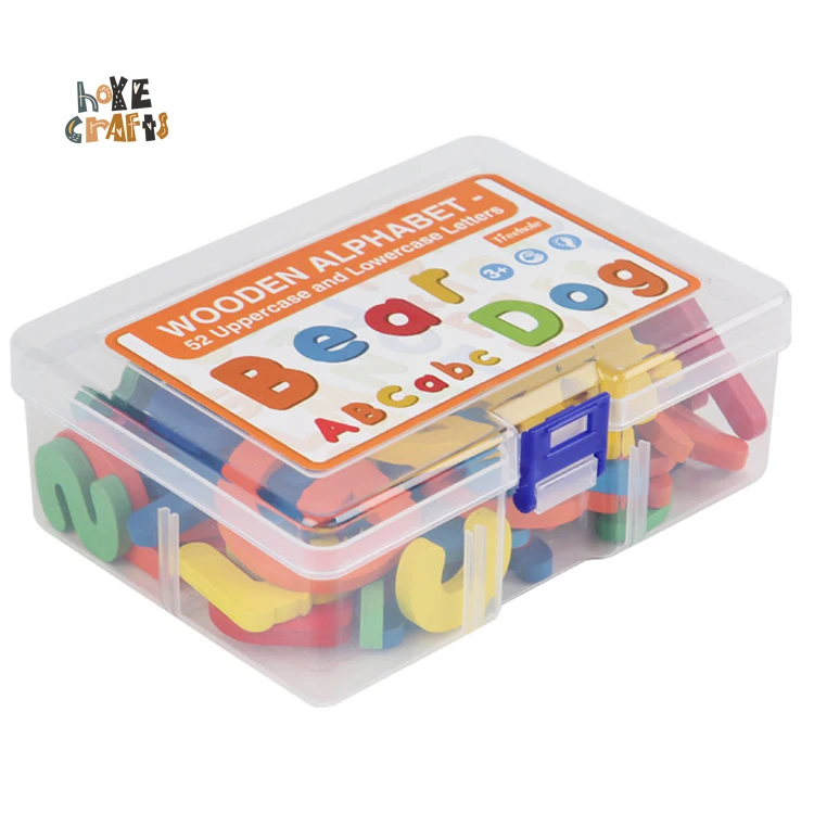 

HOYE CRAFTS English spelling game toy accessories set wooden alphabet game with 52 pieces letters