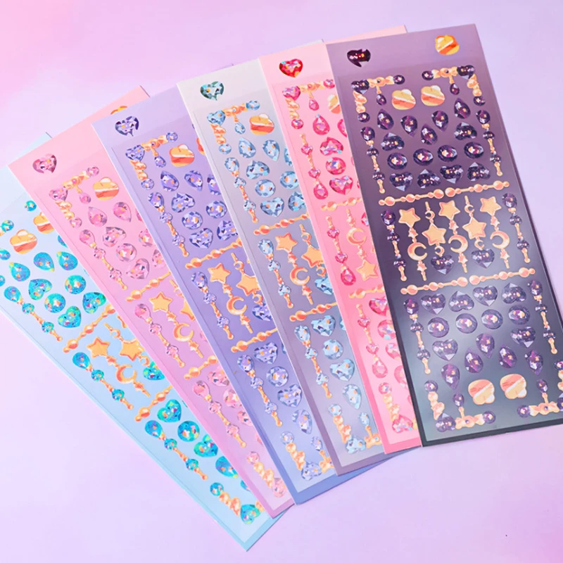 

1 sheets/pack Pretty Glitter Laser Design PVC Stickers Scrapbooking Netbook Sticker Greeting Card Diary Decoration