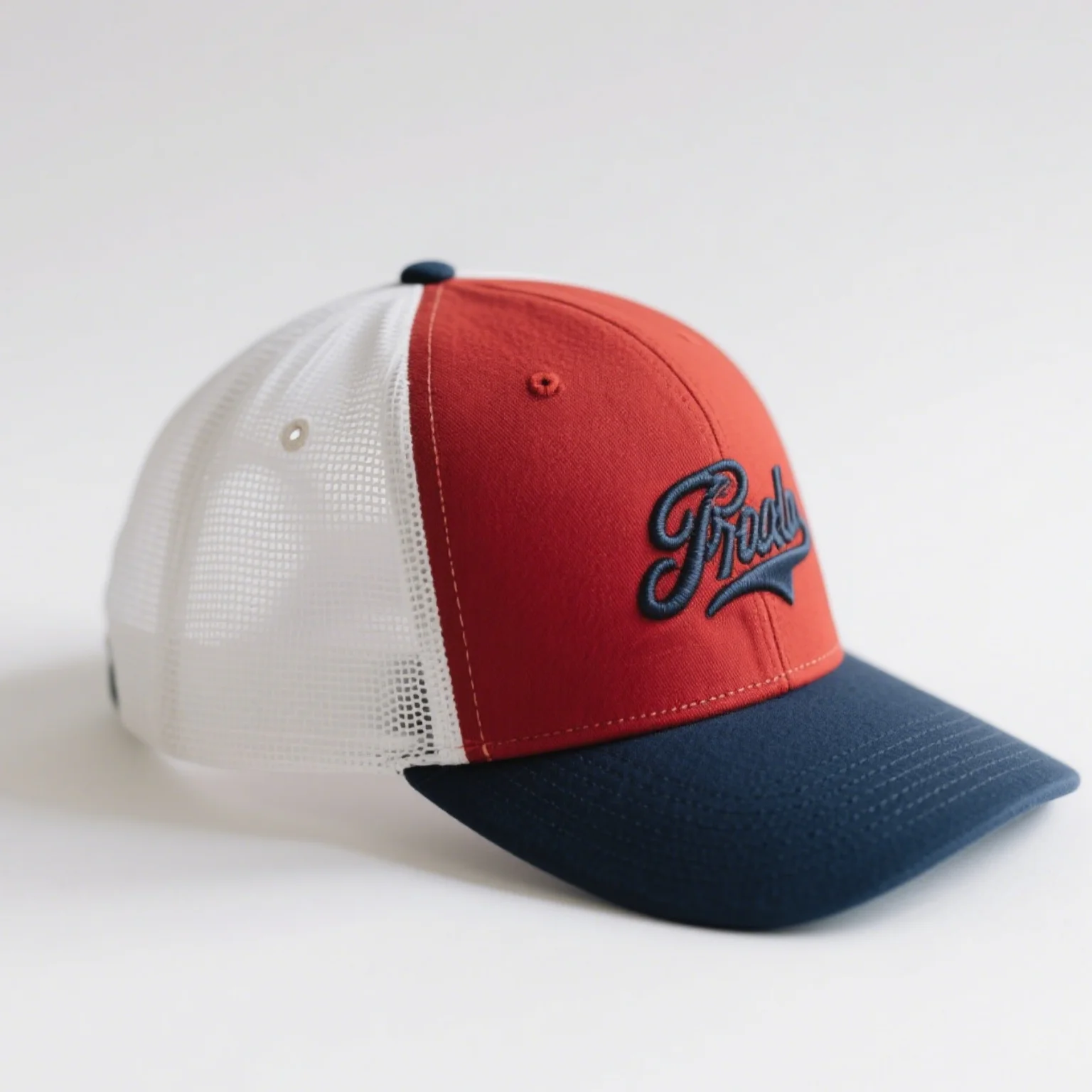 Custom High Quality 5 Panel 3d Puff Embroidery Patch Logo Mesh Snap Back Truck CapCotton Two Tone GorrasWholesale Trucker Hats