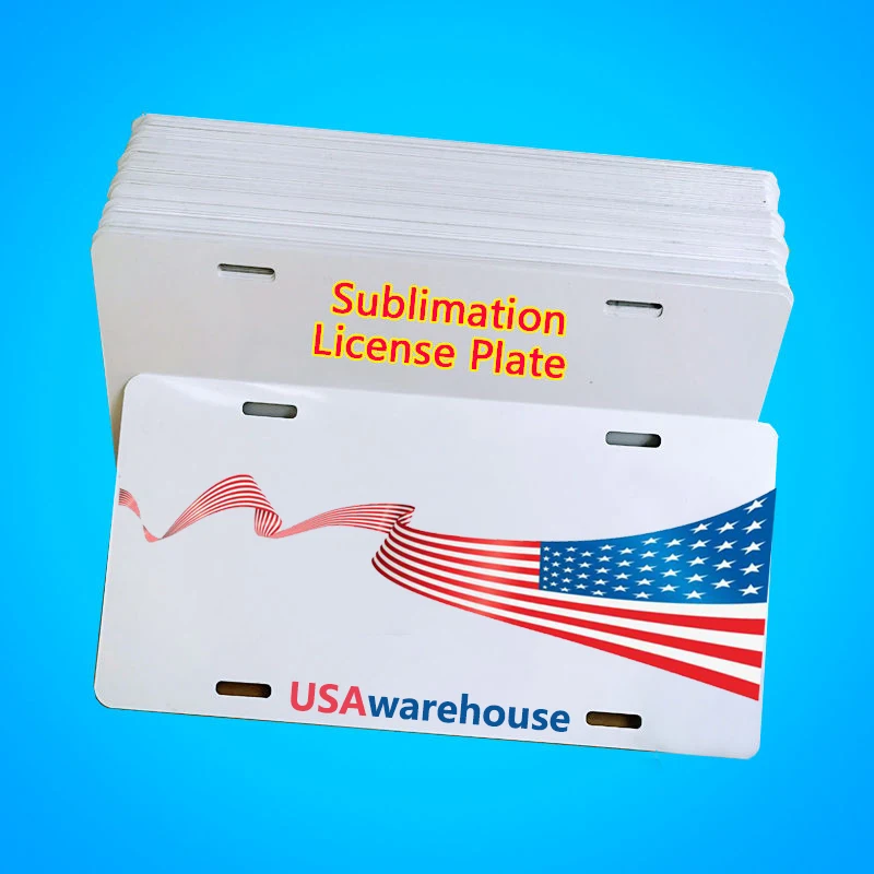 

US Warehouse Free Shipping Sublimation License Plate Blank Aluminum Plate Printing Heat Transfer Car Plates Custom logo OEM Size