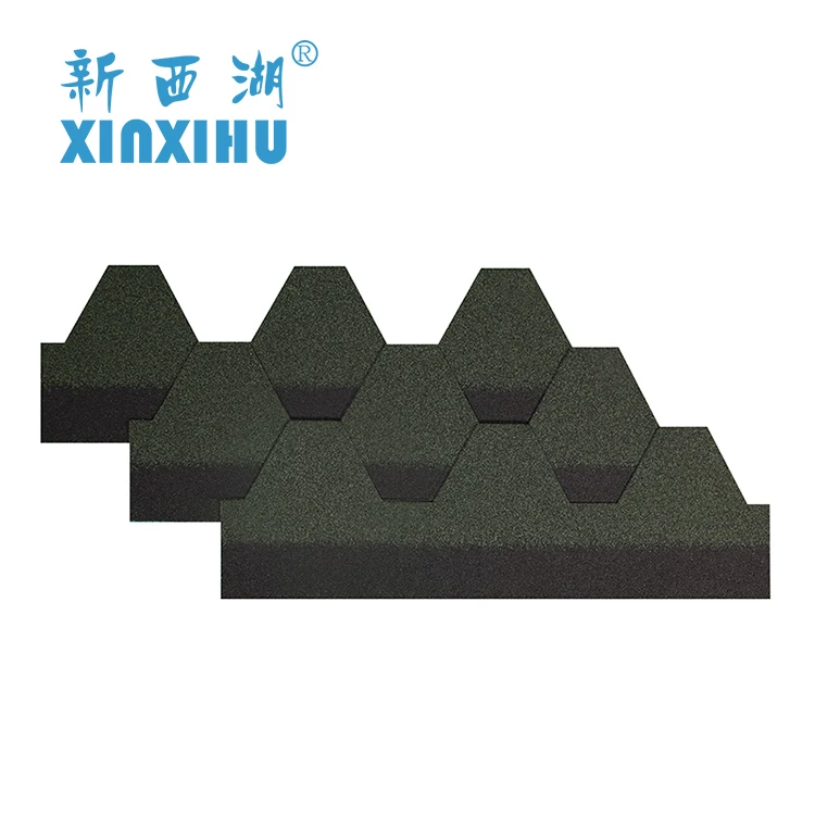 
Fireproof Construction Materials Bituminous Tile Mosaic Hexagon Asphalt Roofing Shingles 
