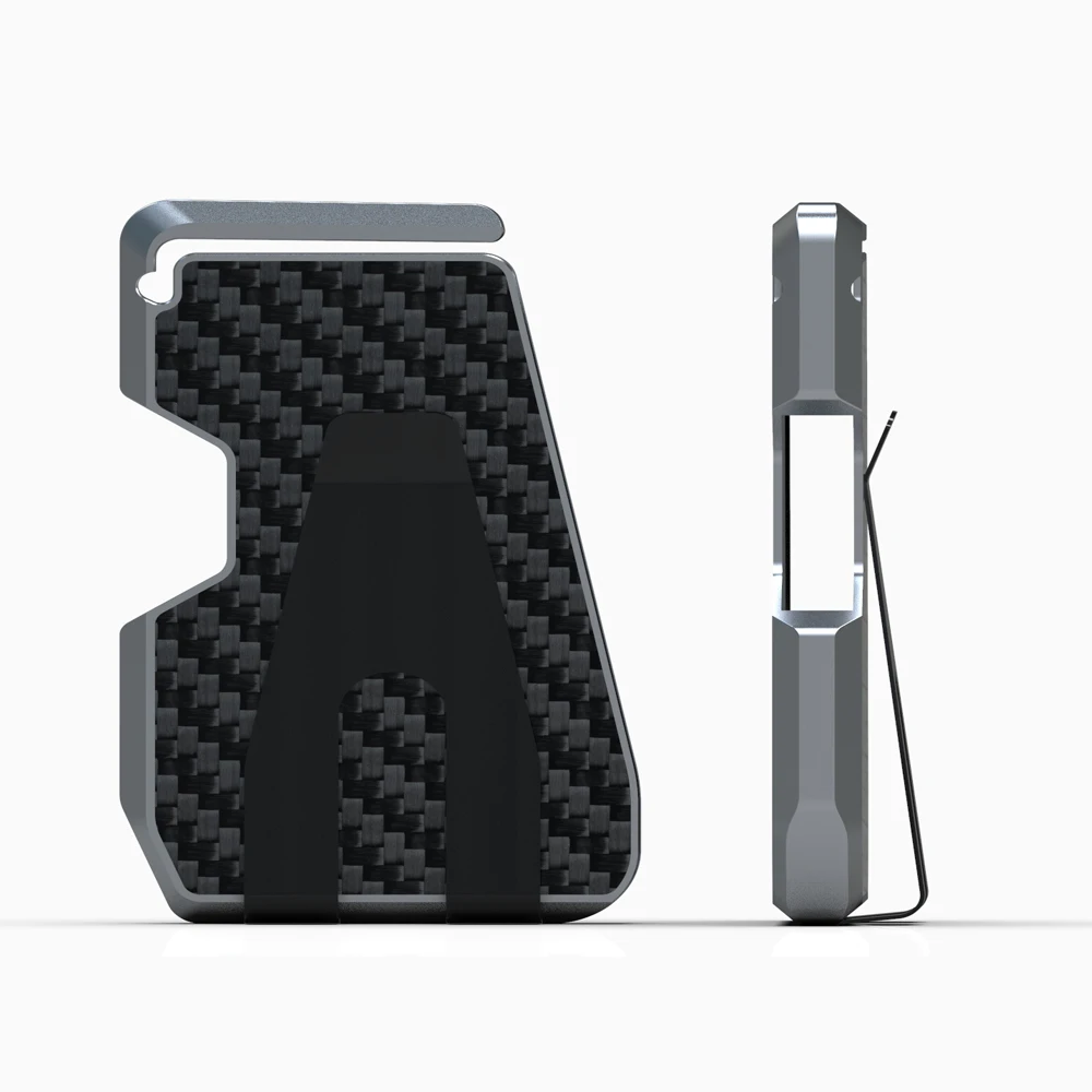 

Made In China Ultra-Thin Carbon Fiber Card Holder Metal Wallet, Black, sliver, gray