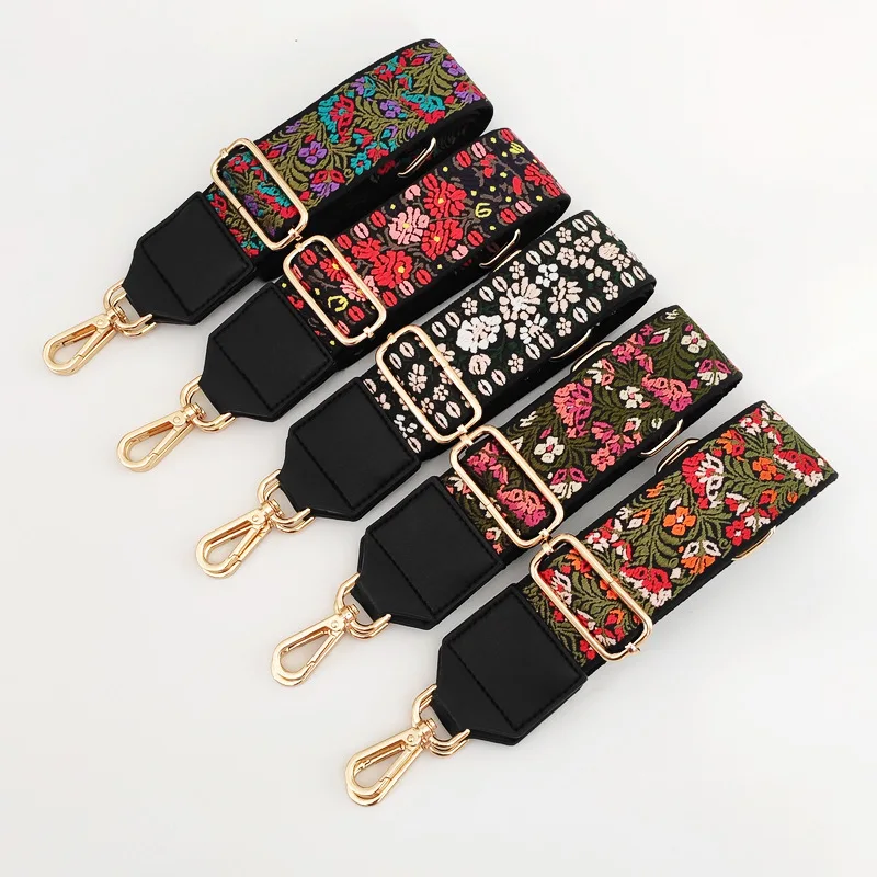 

Meetee B-J264 New Embroidery Jacquard Thick Ethnic Style Long Ribbon Bag Accessories Can Replace Wide Shoulder Straps, 11 colors