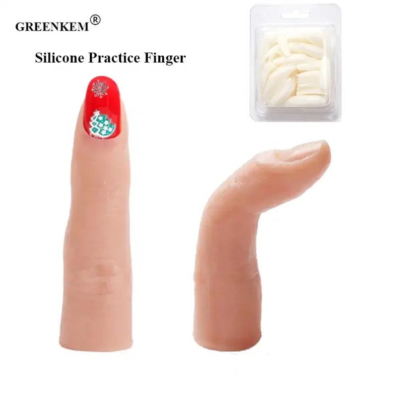 

Nail Art Silicone False Training Finger Model Polish Display Professional False Nail Practice Finger