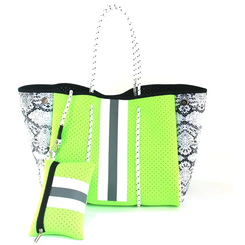 

Wholesale Perforated Big Neoprene Tote Bag Beach Bag Tote Shoulder Bags Handbags For Women, A-o