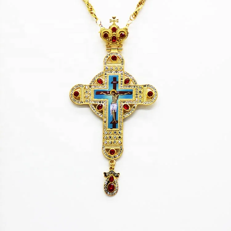 

Latest Design Catholic Orthodox Cross Pendant Jesus Big Badge Cross Necklace Handmade Cross Necklace, Picture