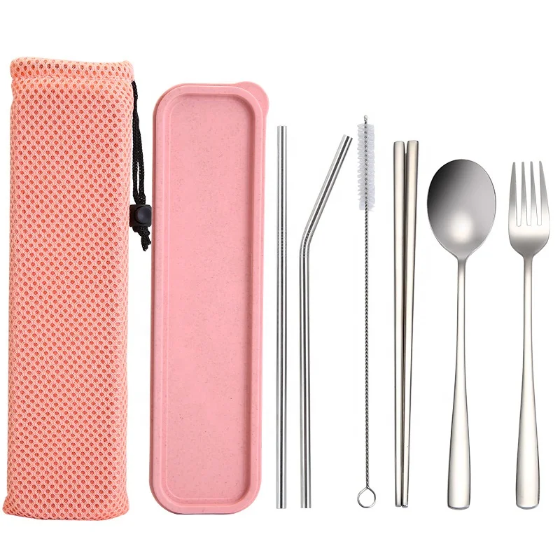 

Korean Stainless Steel Tableware Travel Portable Lunch Box