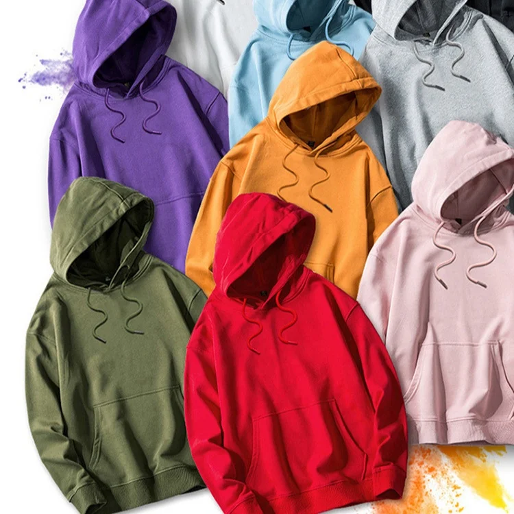 

Ready to ship high quality hoodies winter clothing pullover 100% cotton solid color mens sweatsuit, Can provide different swatchbooks to choose colors