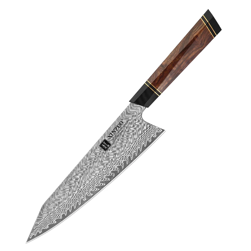 

XINZUO Premium 67 Layers Damascus Steel kitchen chef Knife with desert iron wood handle Wooden Gift Box