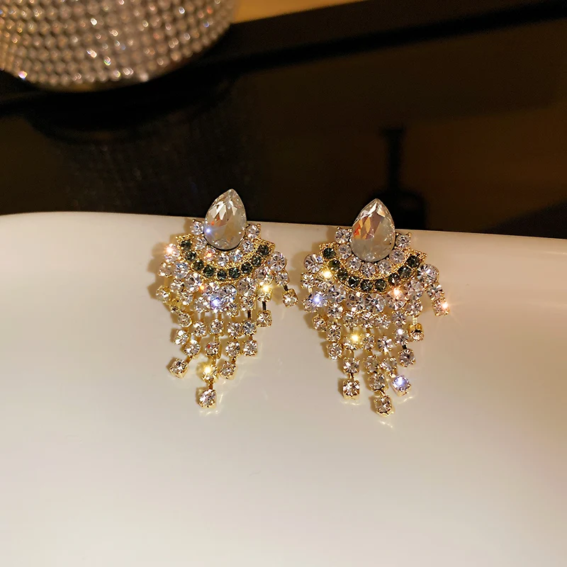

fashion women geometric crystal earring statement
