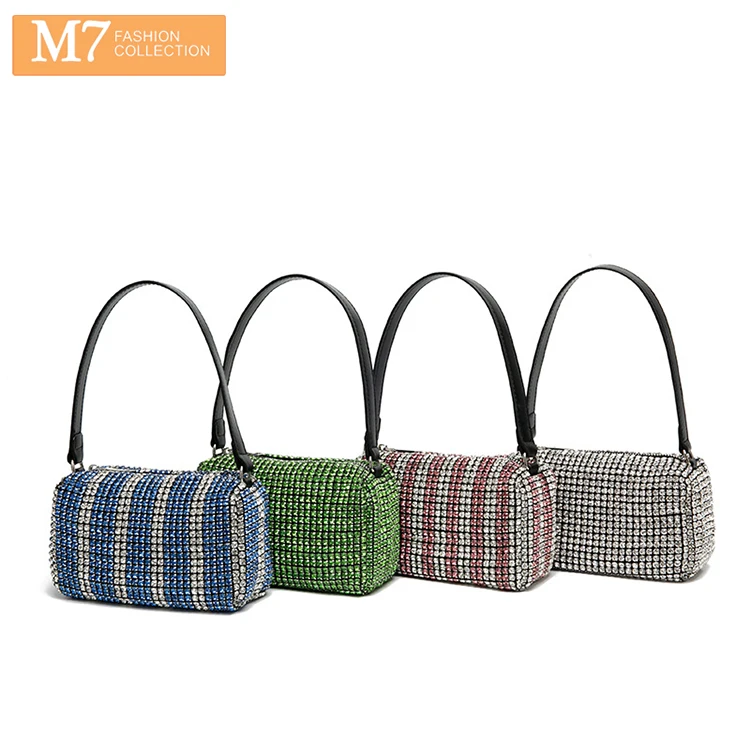 

MSBJ070 New Style Luxury Design Diamond Evening/commuting Axillary Package Lady's Small Rhinestones Handbag Women Stone M.seven