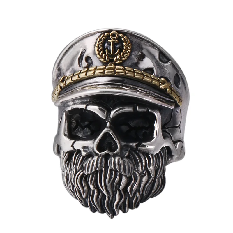 

2021 trendy High Quality Artilady Military Soldier Men Rings Hip Hop Jewelry Accessories Punk Ring 925 Sterling Silver Ring, Gold color