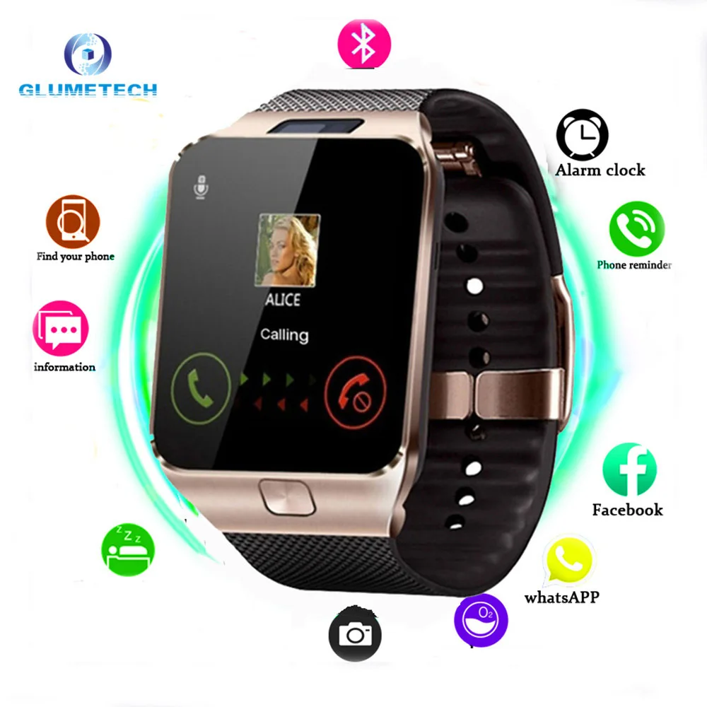 

smart watch Relogio Inteligente DZ09 with SIM Card Internet touch screen positioning BT camera, Black, golden, silver,white