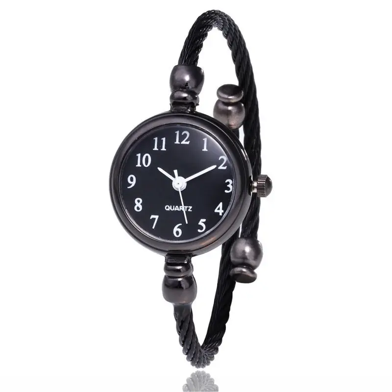 

2020 Classic Women's Hand Watches Black Quartz Analog Watches Stainless Steel Case Back Students Wristwatch