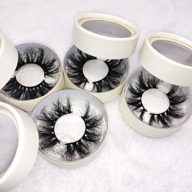 

100% Real Mink Fur Eyelashes Siberian 6d Fluffy 25mm Mink Eyelashes For Sale