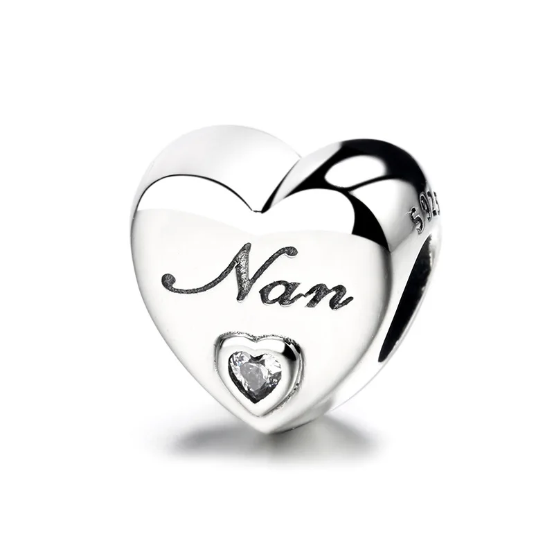 

Wholesale fita pandora s925 sterling silver DIY heart-shaped family sisters good friends mother's day bracelet accessory gift