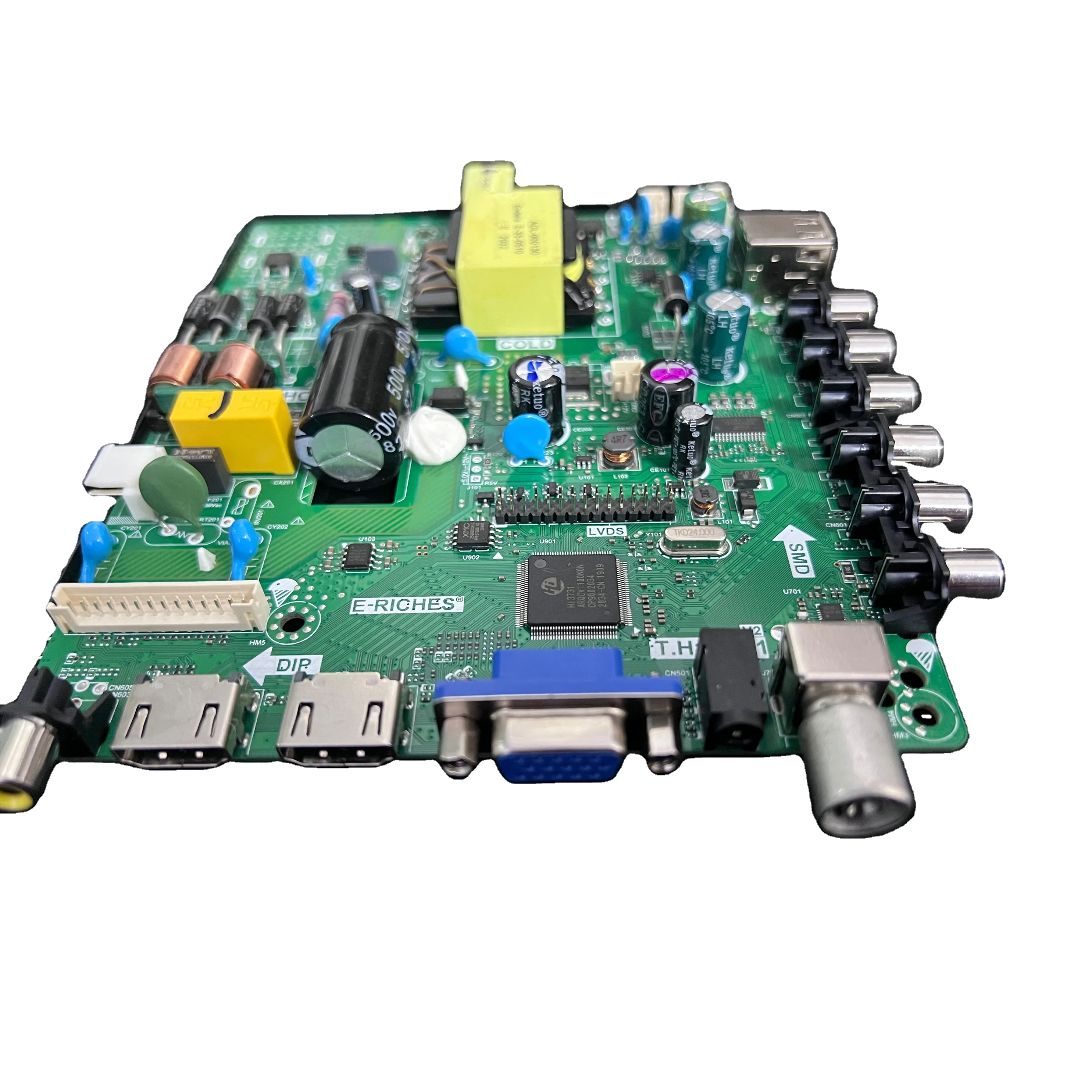 

Instead of V56.PB801 led tv universal driver board main, Green