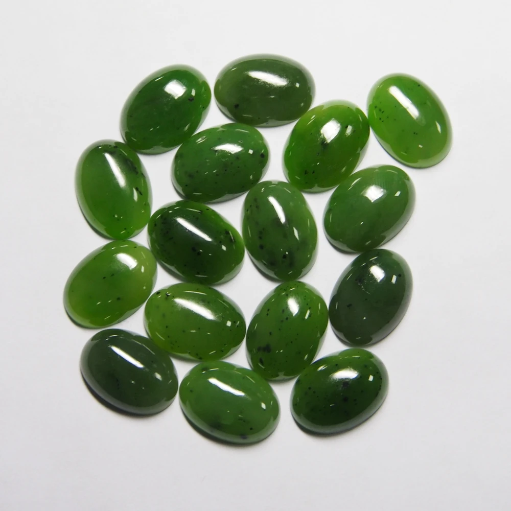 30x15mm Hermoso Verde Jade Cab cabujón r7818 10 un