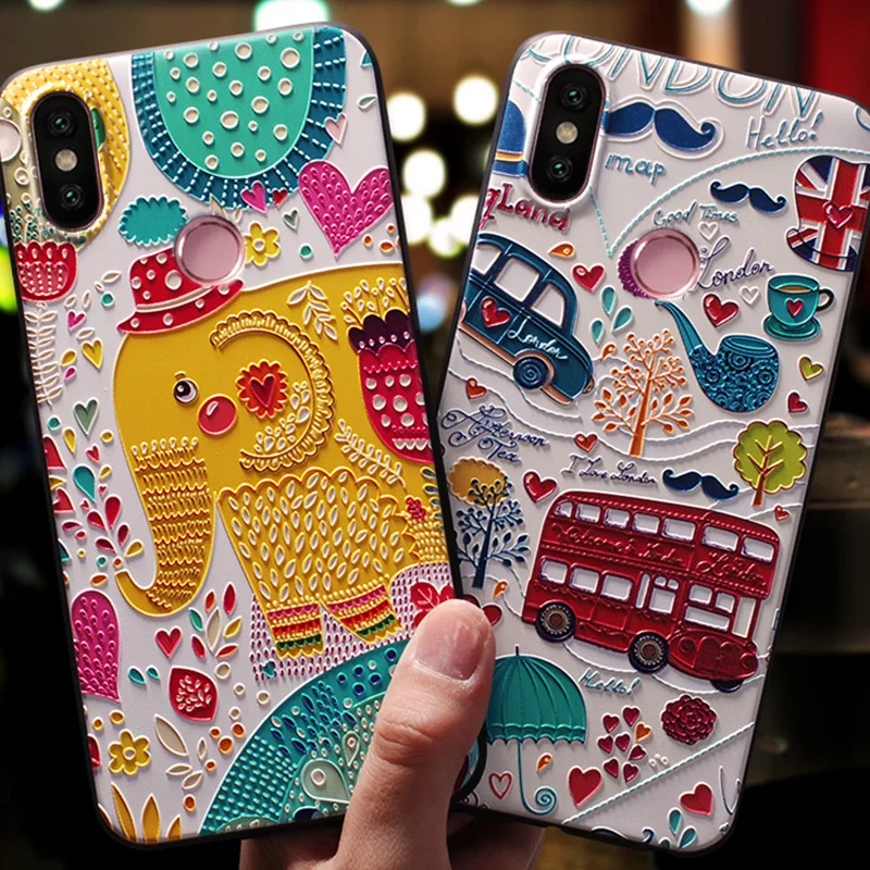 

3D Emboss Cover For Xiaomi Redmi 7 S2 4X Note 5 5A 6 7 8 Pro 8T Plus For Xiaomi Mi 9 9T A1 A2 A3 8 Lite F1 CC9 CC9E 10 TPU Case