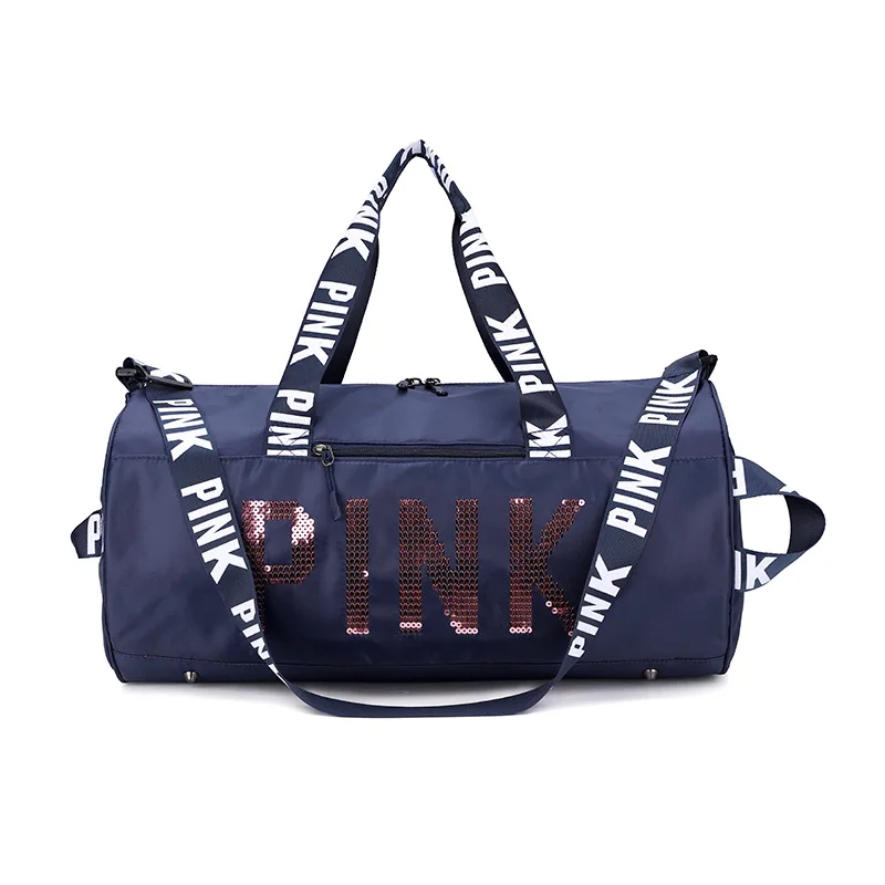 

Customized Waterproof Gym Bag Duffel Sports Bag Fitness Outdoor Travel Pink Women Handbag Large Capacity Storage Shoulder Bag