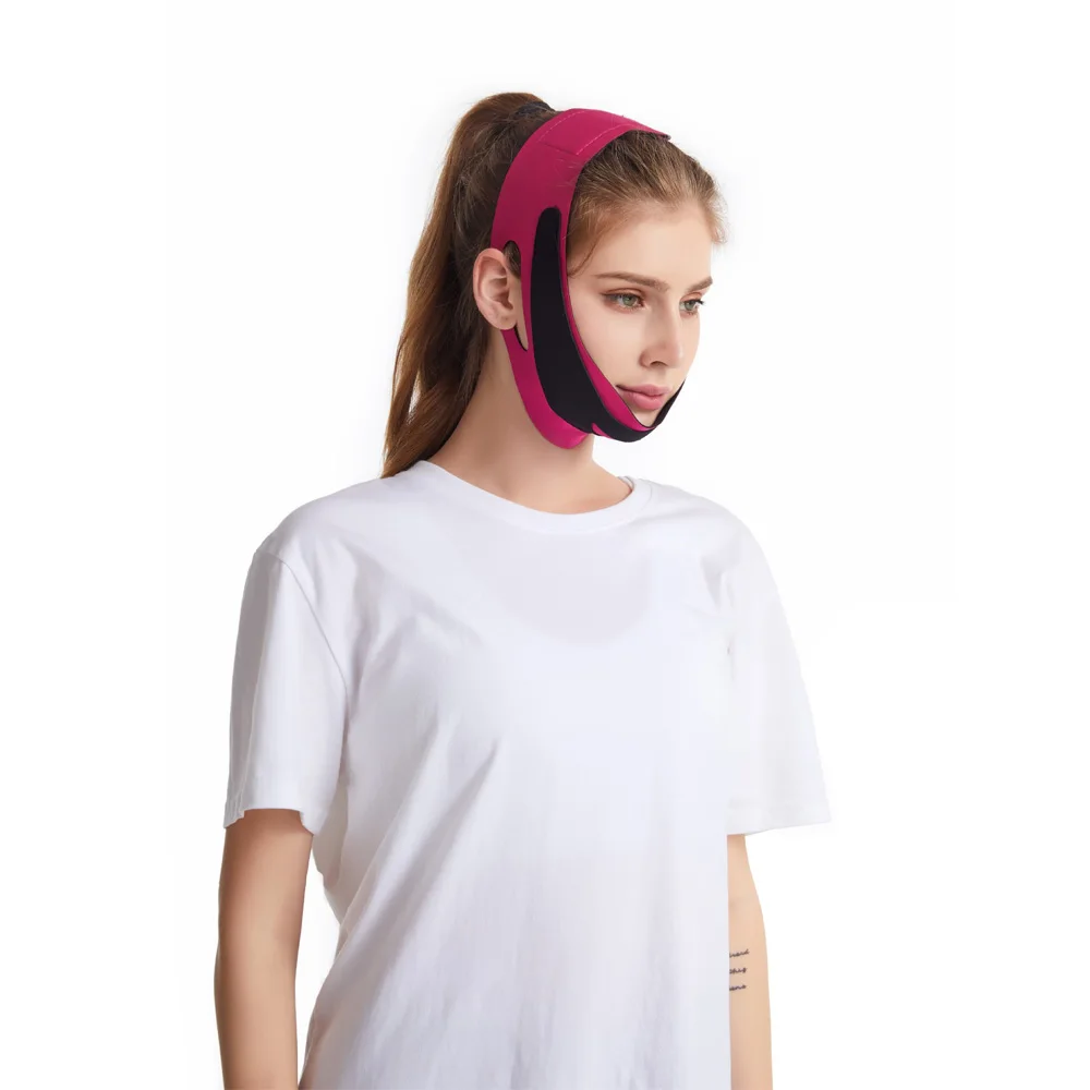 

Hot Sale Thining Face V Shaper Face Slimming Bandage Relaxation Lift Up Belt for Reduce Double Chin Face, Pink