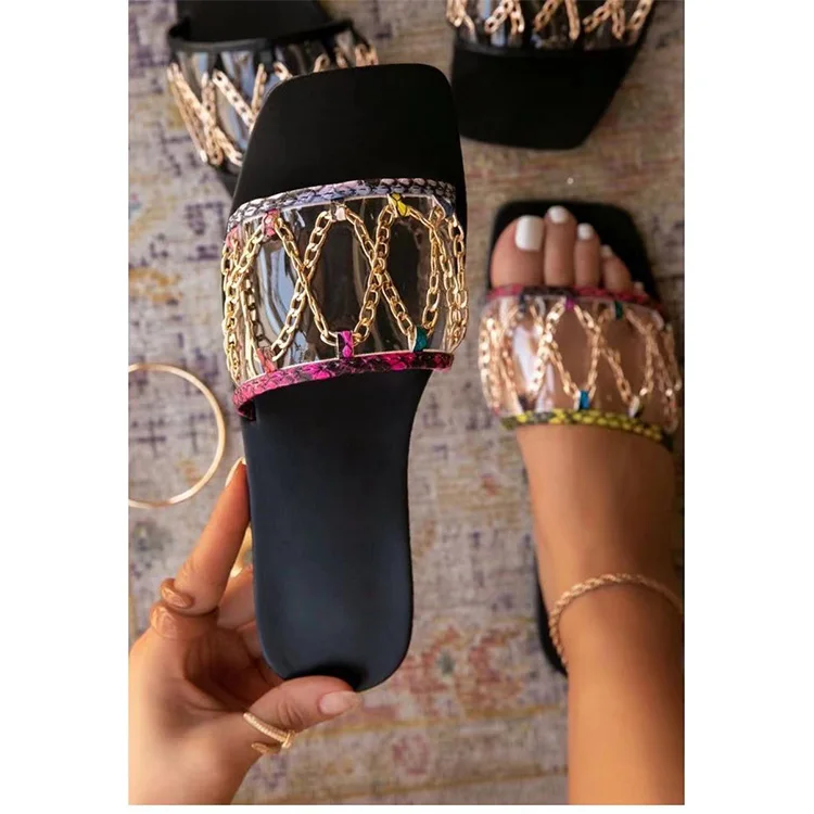 

Summer Sexy Slippers 2021 New Style Flat Shoes Ladies Sandals