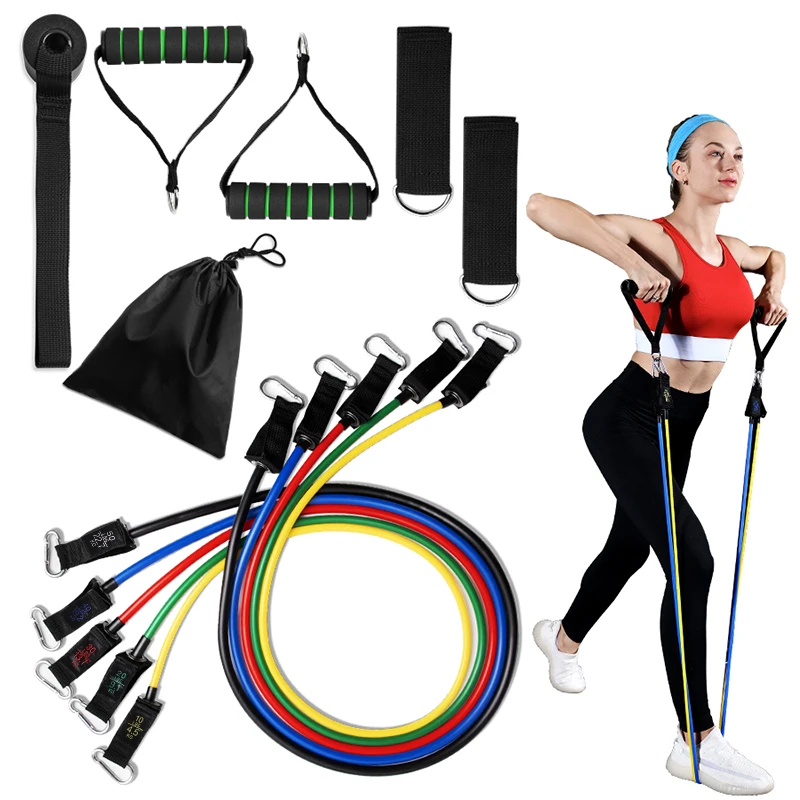 

Latex Gym Stretch Pull Rope 11pcs Multifunction Fitness Yoga Exercise Expander Resistance Tube Band Set, Mix