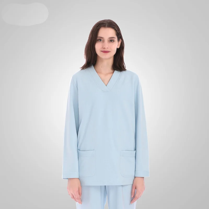 

woman lady home life cotton knitted breatable softness loose v-neck tops and Elastic Waist pants pajamas