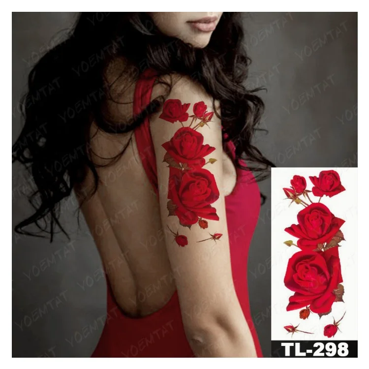 

Hot Sale Woman Sexy Body Tatto Flower Temporlary Tato Online Wilderly Bride Tatuajes Temporales, Cmyk