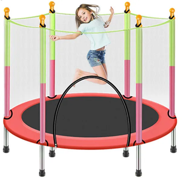 

New style product children Solid color one-piece jumping cloth trampoline with safety net, Any color