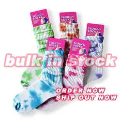 Uron 2021 Tie dye slouch socks for women socks slo