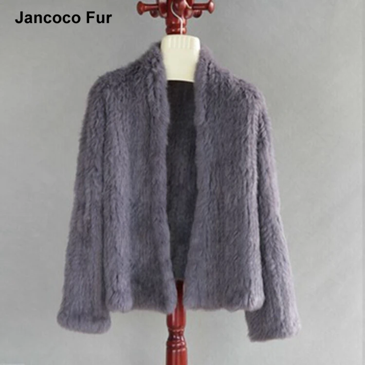 

Real natural rabbit fur jacket knitted warm coart winter autumn outdoor coat fashion soft coat S1340, Customized color