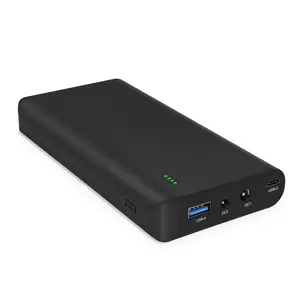 Rechargeable 17500mAh 64.75Wh Li-ion Power Bank with DC 24/19/5V and USB-C 5/9/12/15/20V Output for Laptop, Notebook, Smartphone