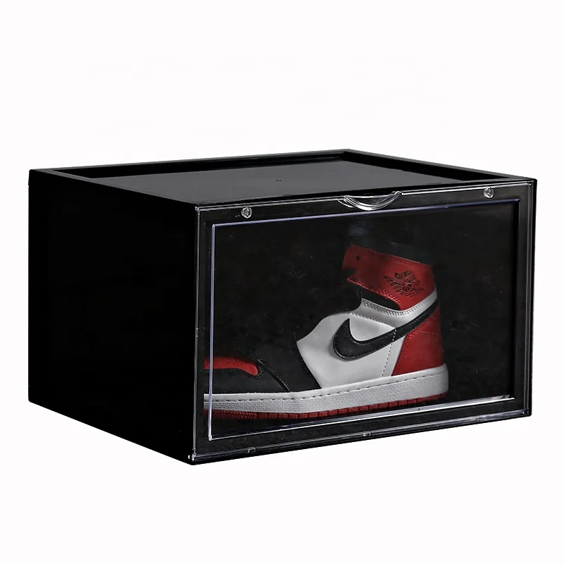 

Stackable anti uv shoe box Sneaker Crates magnet shoe box plastic drawer clear storage shoe box storage plastic transparent