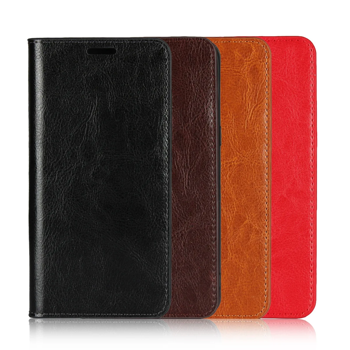 

Newest Wallet Flip Genuine Leather Case For iPhone 13 Crazy Horse Real Leather Case