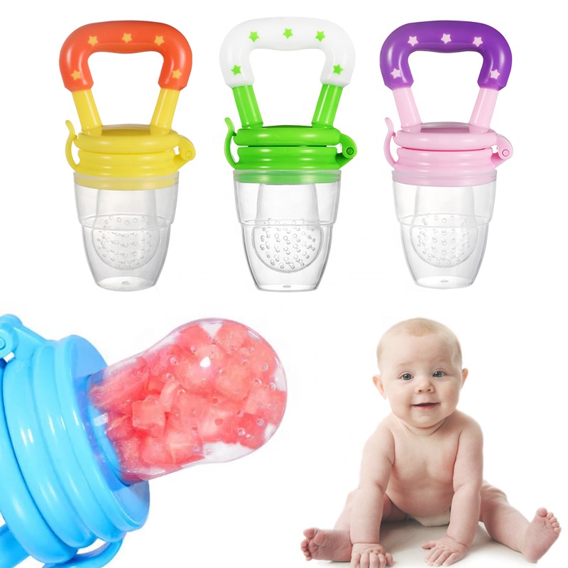 

Hot sale Baby fruit feeder Infant Teething Toy Baby silicone fruit Pacifier, 7 colors available