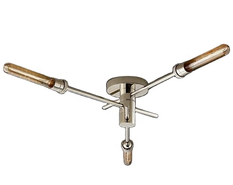 

Contemporary Crystal Chandeliers Light Classic Modern Lighting Ceiling Lamp Kinetic Flushmount FM1005/3, Dark steel and nickel