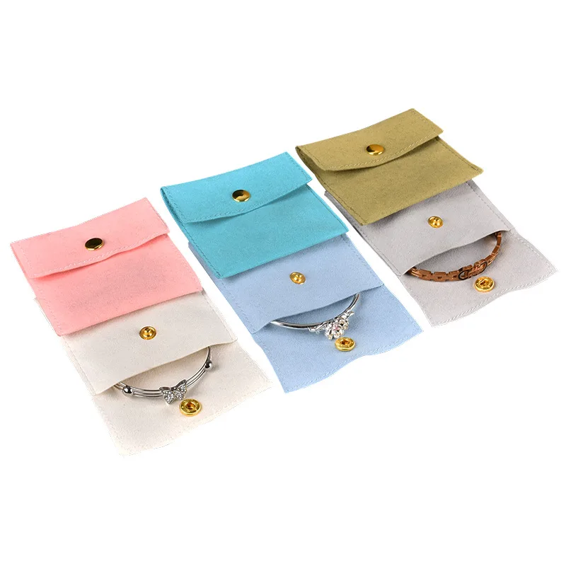 

Small Microfiber Custom Jewelry Pouch Velvet Envelope Flap Packaging for Earring Necklace Bracelet Ring Logo Jewelry Display