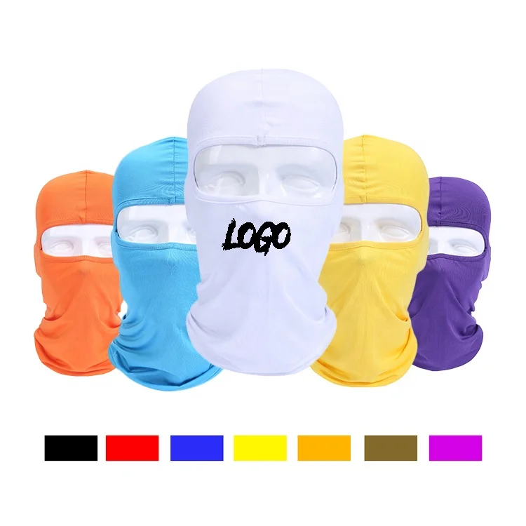

Stock color headwear hoods custom logo face cover wear motorcycle helmet full face mask sports thin ski mask balaclava