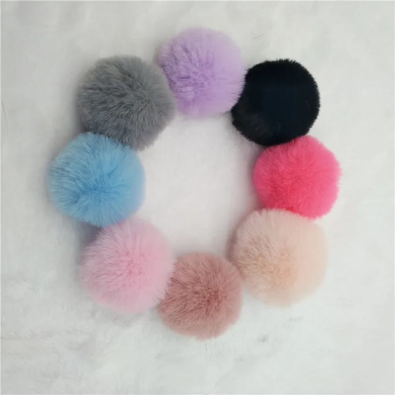
Wholesale 5cm plush artificial rex rabbit fur ball cute pompom hat ball 