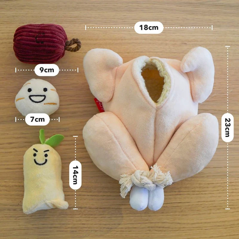 

Interactive Plush Chicken Barking Hide and Seek Dog Chew Toys New Dog Toys Set for Aggressive Chewers
