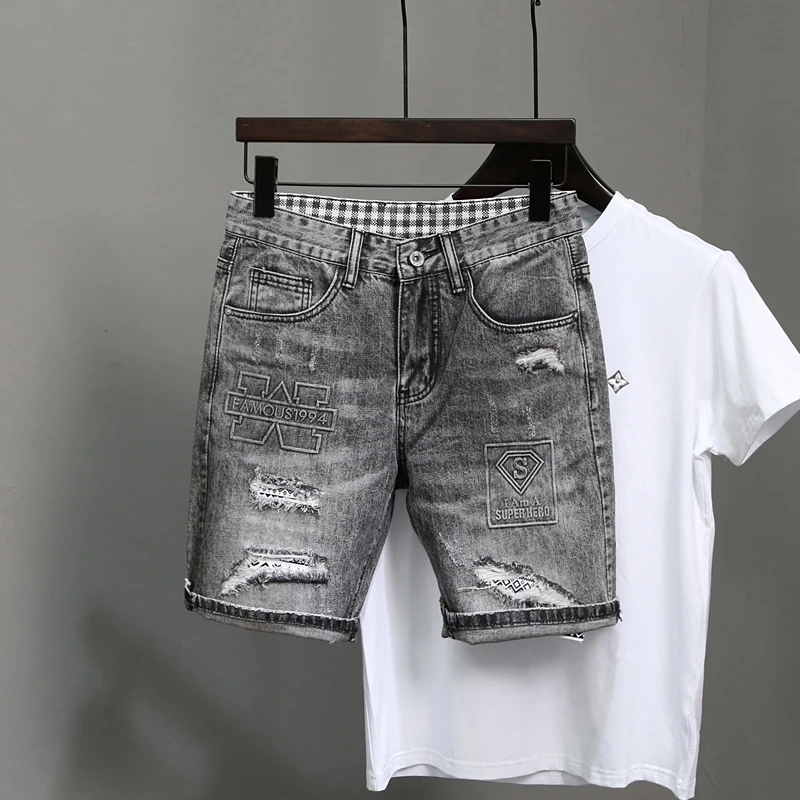 

mens shorts jeans distressed mens cargo jean shorts mens summer denim shorts plus size