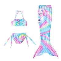 

High quality Girl Mermaid Tail 3 Pieces Swim Bikini Set Cute Swimsuit Mermaid Unicorn Swimwear