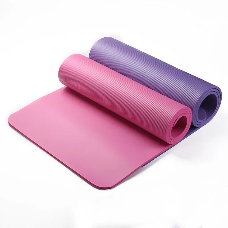 

Eco-friendly Nbr Non Slip Fitness Mat With Carrying Strap Workout Mat Pilates Floor Exercise 10mm Thickness Portable Yoga Mat, Purple,blue,pink,grey,black